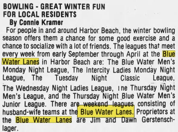 Blue Water Lanes - Jan 1991 Article (newer photo)